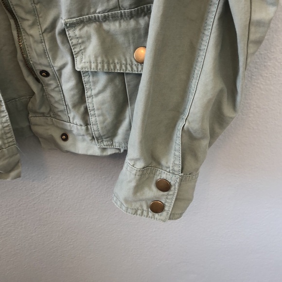 GAP Factory Khaki Cotton Canvas Military Utility Style Green Jacket Y2K XS - Picture 6 of 8